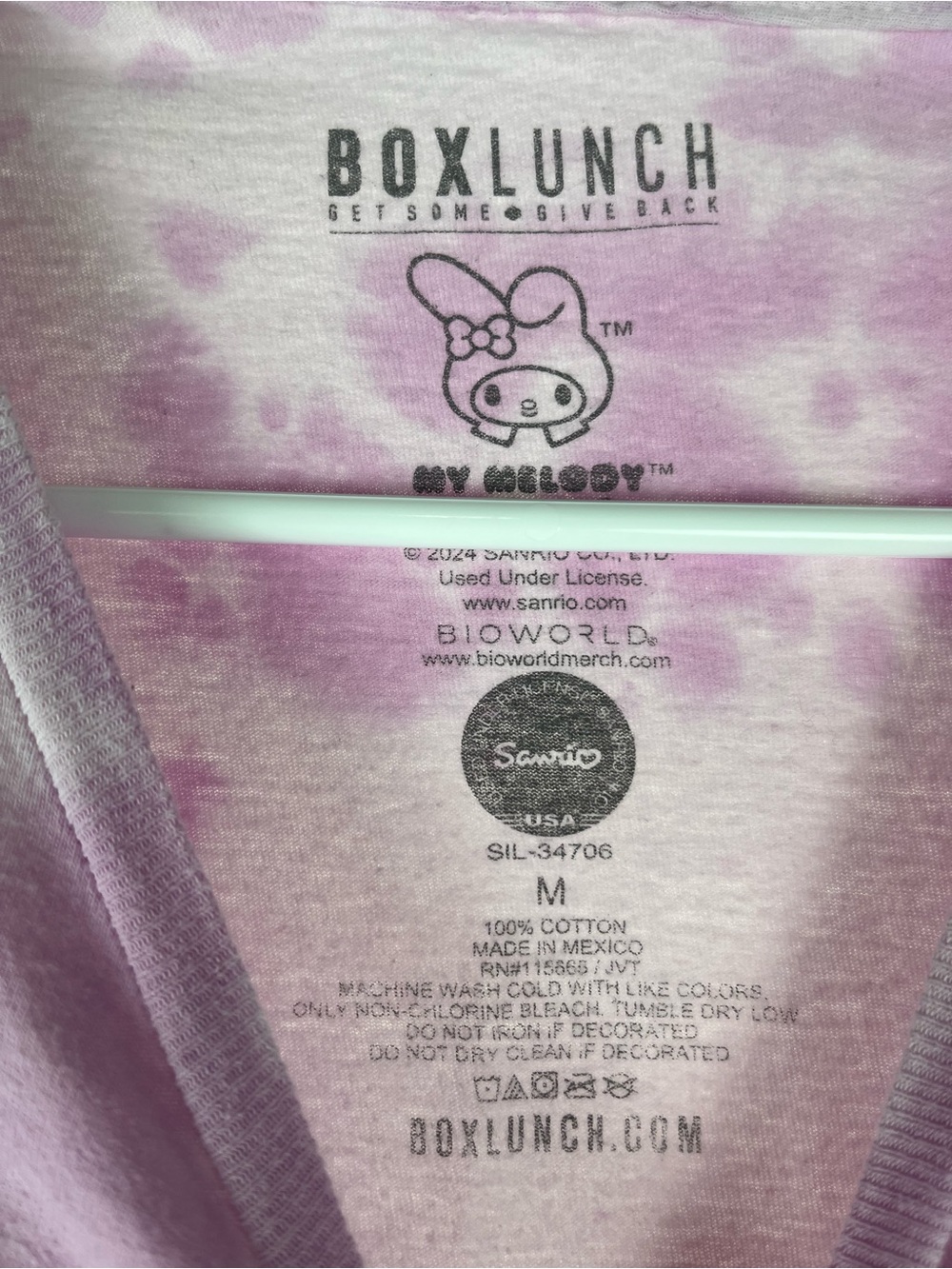 Sanrio Emo-Kyun My Melody Glitter Heart Women's T-Shirt - Picture 2 of 3